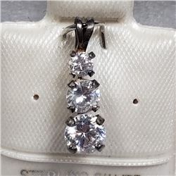 79) STERLING SILVER CUBIC ZIRCONIA PENDANT