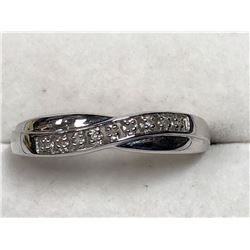 80) STERLING SILVER DIAMOND RING SIZE 8.5