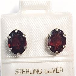 81) STERLING SILVER GARNET EARRINGS