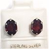 Image 1 : 81) STERLING SILVER GARNET EARRINGS