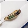 Image 2 : 83) GOLD-PLATED STERLING SILVER GEMSTONE RING