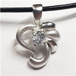 87) STERLING SILVER CUBIC ZIRCONIA NECKLACE