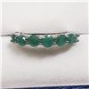 Image 1 : 89) STERLING SILVER 7 EMERALD RING SIZE 6.25