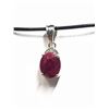 Image 2 : 90) STERLING SILVER RUBY DIAMOND NECKLACE