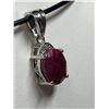 Image 3 : 90) STERLING SILVER RUBY DIAMOND NECKLACE