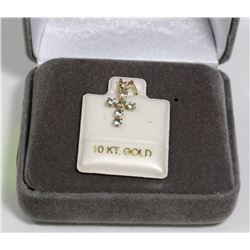 93) 10K YELLOW GOLD BLUE TOPAZ PENDANT