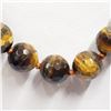 Image 1 : 95) STERLING SILVER TIGER EYE BEADED NECKLACE