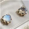 Image 2 : 96) 10K YELLOW GOLD MOONSTONE EARRINGS