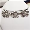 Image 1 : 97) STERLING SILVER 3 FLOWER PENDANTS NECKLACE
