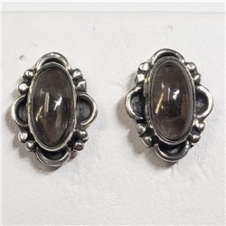 99) STERLING SILVER SMOKEY QUARTZ EARRINGS