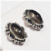 Image 2 : 99) STERLING SILVER SMOKEY QUARTZ EARRINGS