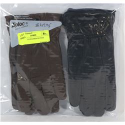 2PK LADIES LEATHER GLOVES LARGE