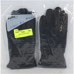 2PK LADIES LEATHER GLOVES MEDIUM