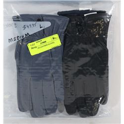 2PK LADIES LEATHER GLOVES MEDIUM
