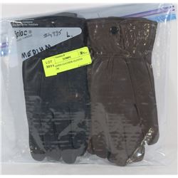 2PK LADIES LEATHER GLOVES MEDIUM