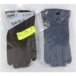 2PK LADIES LEATHER GLOVES SMALL.