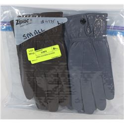 2PK LADIES LEATHER GLOVES SMALL.