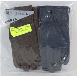2PK LADIES LEATHER GLOVES SMALL.