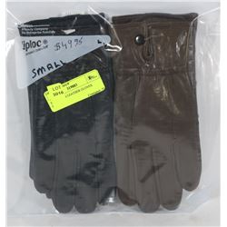 2PK LADIES LEATHER GLOVES SMALL.