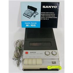 SANYO CASSETTE RECORDER M-168 WITH MICROPHONE