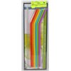 Image 1 : NEW 6 PACK OF SILICONE REUSABLE STRAWS WITH