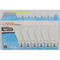 1 - NEW 9W LED 6 PACKS LED BULBS