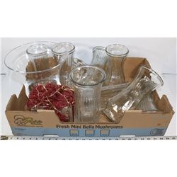 FLAT OF FLOWER VASES