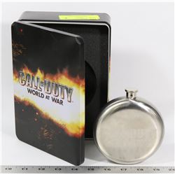 CALL OF DUTY WORLD AT WAR COLLECTOR'S FLASK IN TIN