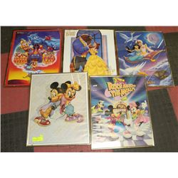 SET OF 5 DISNEY PICTURES INCL 2 ALADDIN, 2 MICKEY