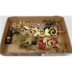 BOX OF BRASS AND MORE