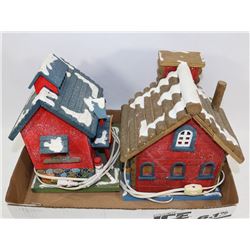 LOT OF 2 LIGHT UP CHRISTMAS HOUSES