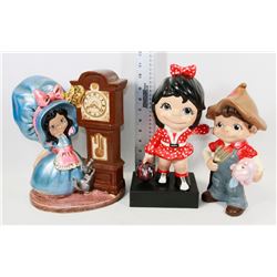 3 VINTAGE CERAMIC STATUES