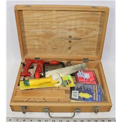 WOOD TOOLS BOX WITH TOOLS
