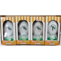 BOX OF PENDULUM FROG CLOCKS