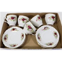 LOT OF 5 ROYAL PRAUGE CHINA CUPS AND SAUCERS