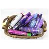Image 1 : WICKER BASKET/ W ASSORTED HAIR PRODUCTS
