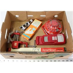 TOOL LOT: SMALL VISE, ZIRCON STUD FINDER, KNIFE