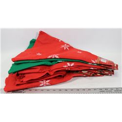 BOX OF GREEN AND RED TREE SKIRTS
