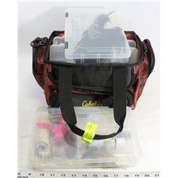 CABELAS SOFT TACKLE BOX W/ SOME FLY FISHING