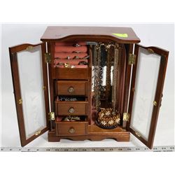 JEWELRY BOX WITH CONTENTS 5"WX12"H.