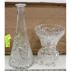 LOT OF 2 CRYSTAL VASES
