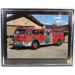 BELMONT FIRE TRUCK FRAMED PICTURE