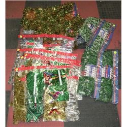 LARGE PILE OF CHRISTMAS DECORATIONS