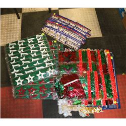 LARGE PILE OF CHRISTMAS WINDOW CLINGS AND OTHER