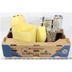 BOX W/ 2 SETS OF SHOWHOME BATHROOM ACCESSORIES