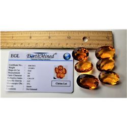 2)  LOT OF 6 OVAL CITRINE GEMSTONES