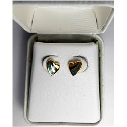 12)  VINTAGE C.O.P GOLD TONE HEART STUD