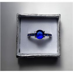 11)  RHODIUM PLATED SAPPHIRE FASHION