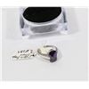 Image 1 : 6) NEW CUBIC PURPLE STONE, STERLING SILVER .925