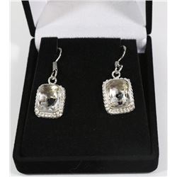 #78-WHITE TOPAZ GEMSTONE EARRINGS